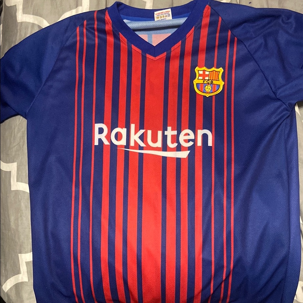 Blue and Red Jersey with V-Neck and Club Crest